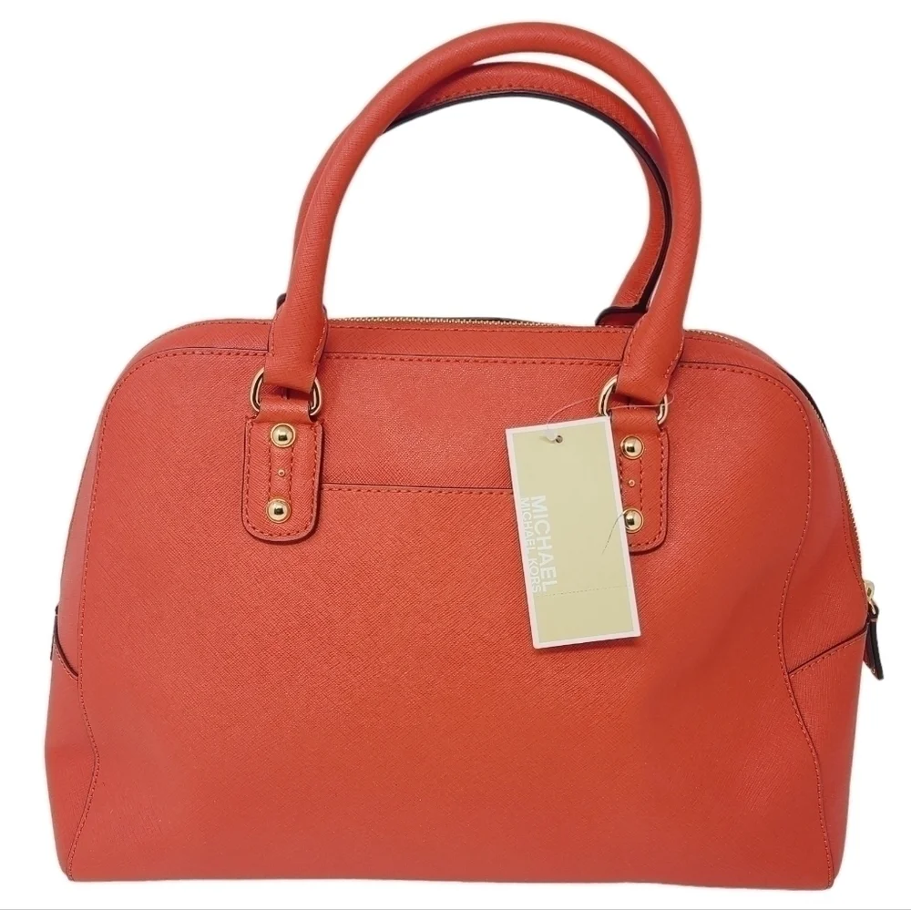 Michael Kors | Saffiano Large Orange Leather Shoulder Satchel Bag (NWOT)
